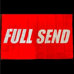 New never used Full Send Nelk Boys Red/White Full Size Flag